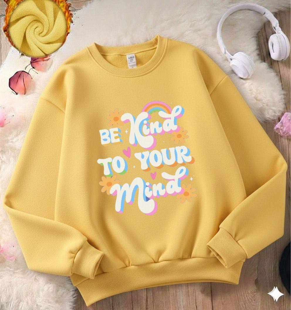 CASUAL TEE WITH 'BE KIND TO YOUR MIND' PRINT
