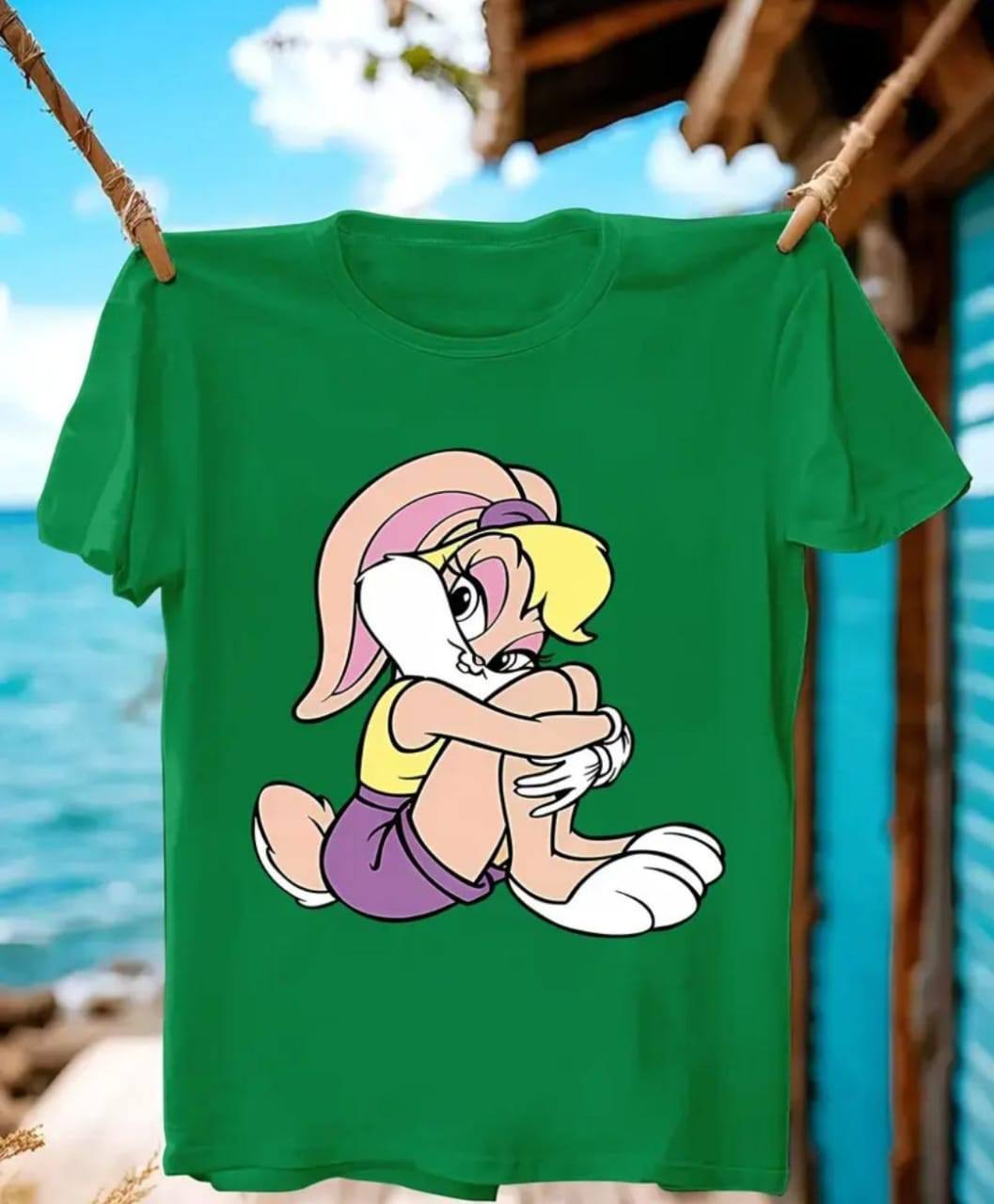 GREEN PRINT CASUAL TEE WITH LADIES