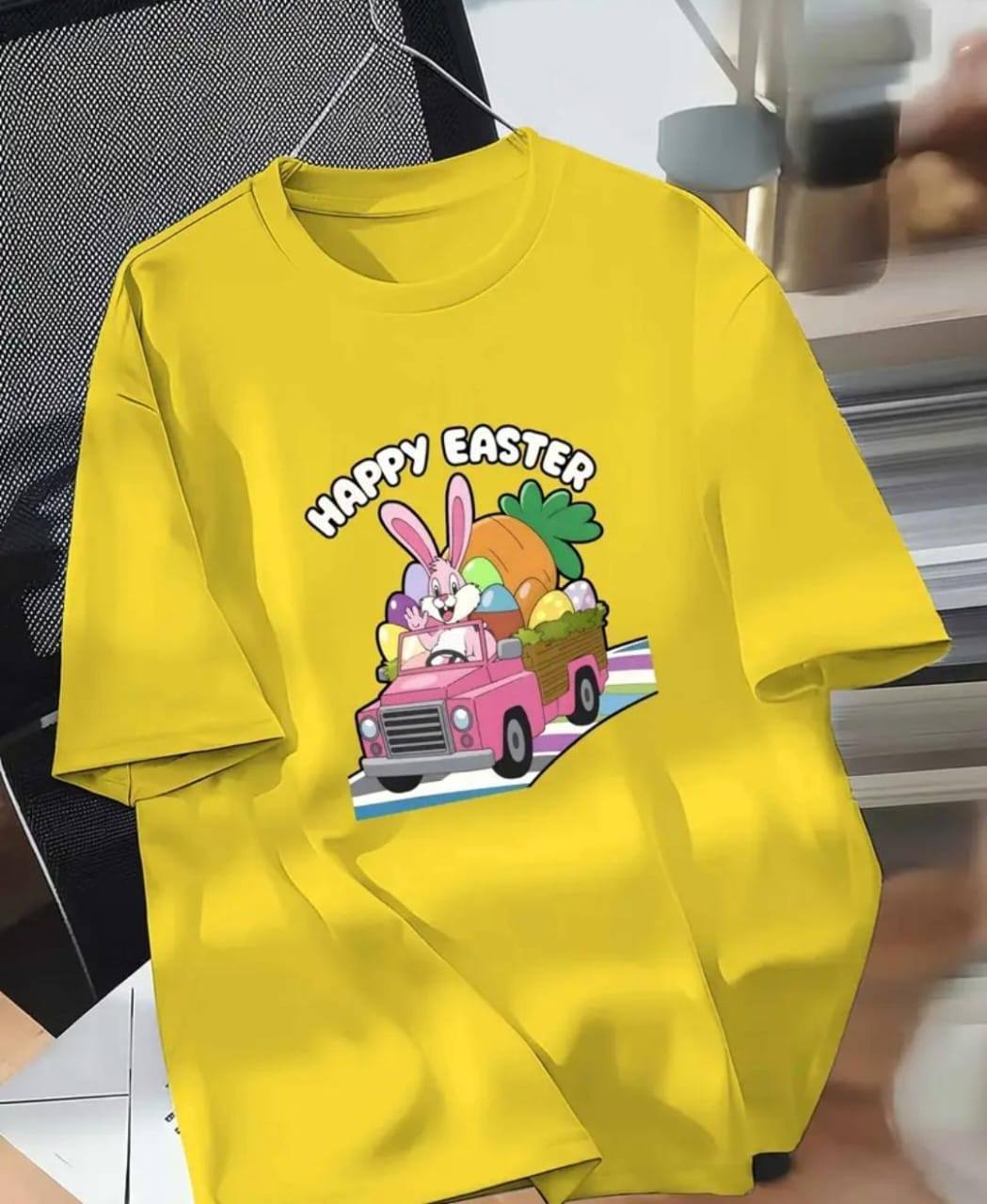YELOW COLOR CASUAL TEE WITH LADIES