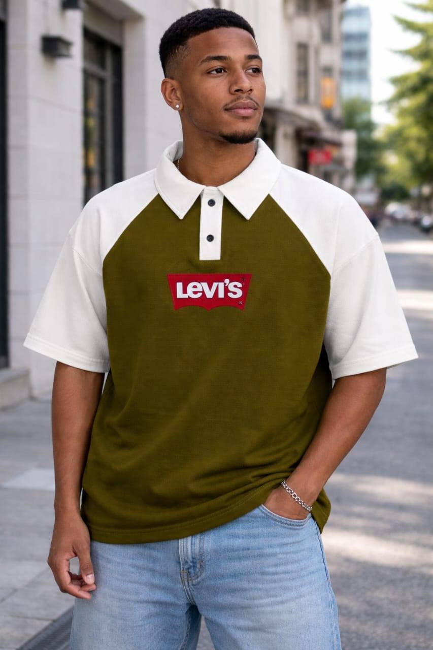 POPCORN TWO TONE COLLAR T-SHIRT