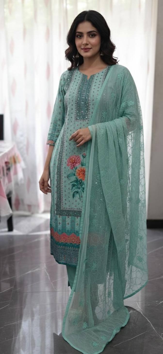 COTTON HAKOBA SHALWAR MATERIAL SET