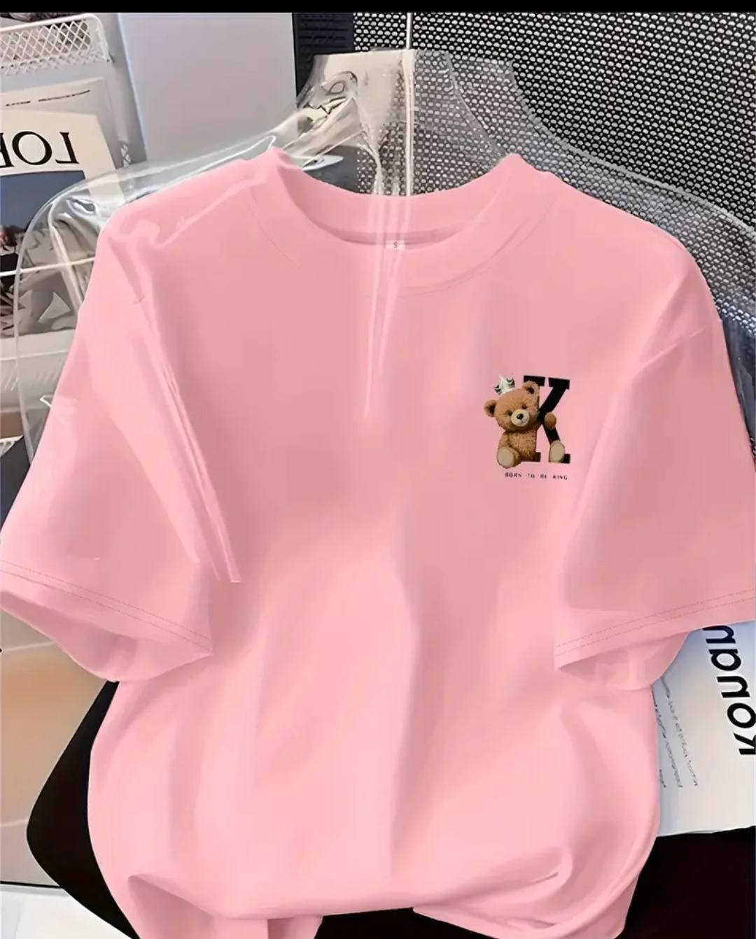 POCKET SIZE MINI PRINT T SHIRTS PINK DESIGN