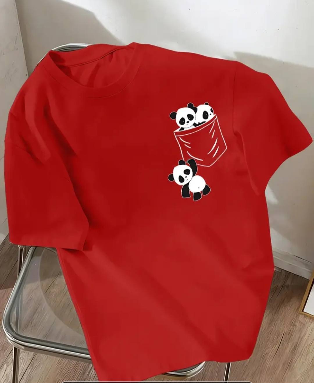 RED COLOR CASUAL WEAR TEE WITH LADIES