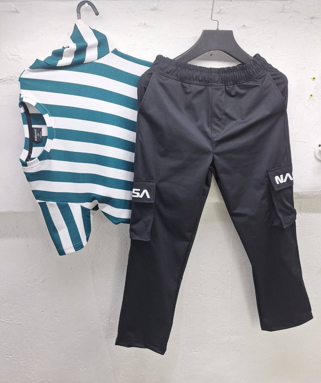 BIG FOLD CARGO PANT TWO TONE T-SHIRT