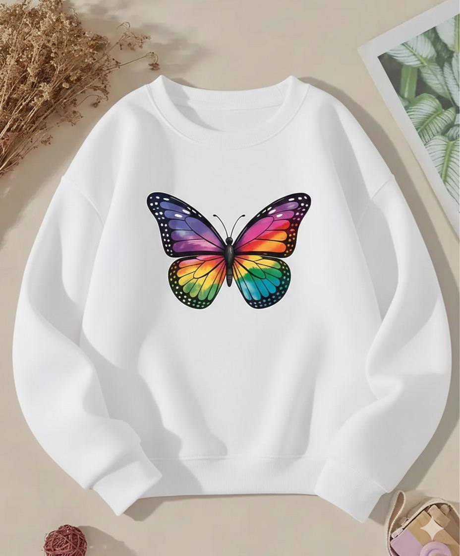BUTTERFLY PRINT T SHIRT