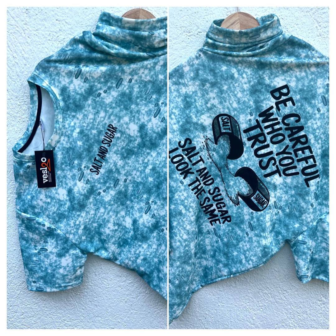 ACID WASH POPCORN BACK PRINT T-SHIRT