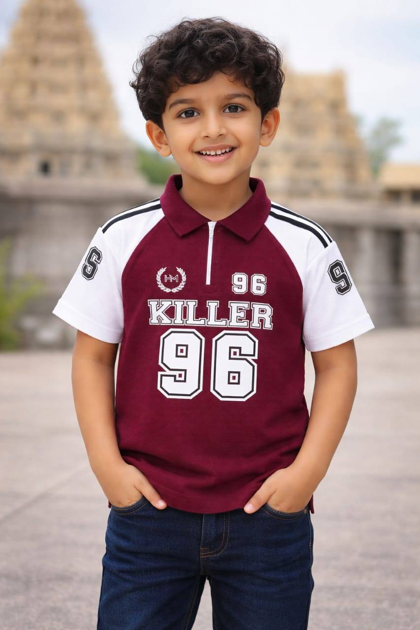 BOYS COLOR ZIPPER T-SHIRT