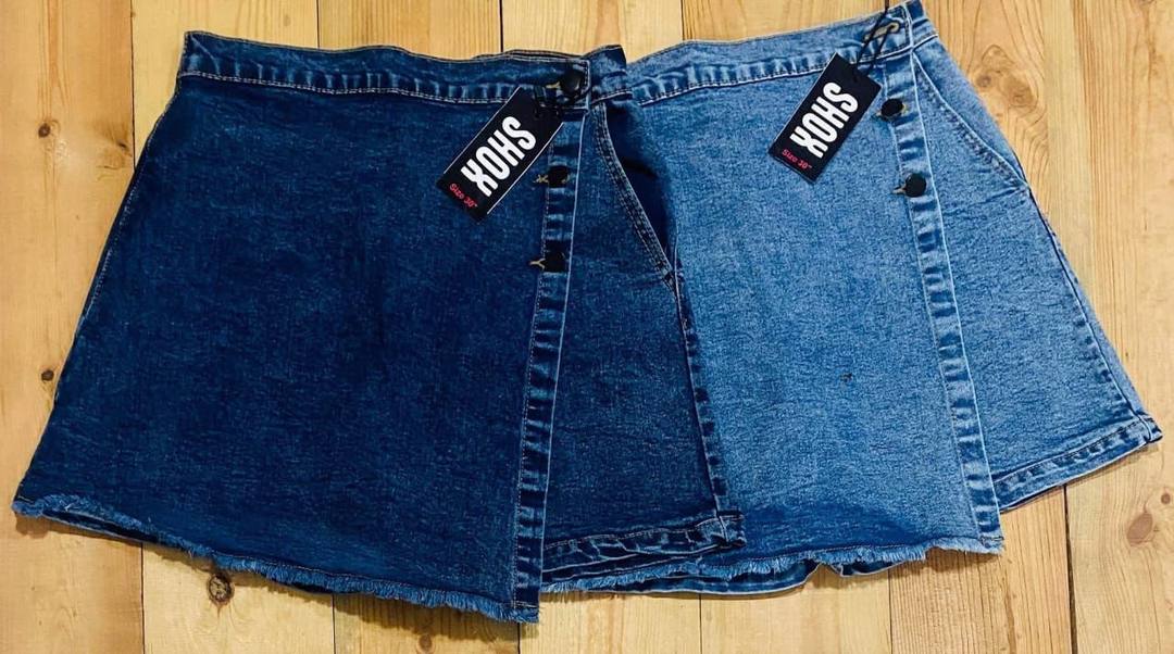 LADIES DENIM SHORT SKIRT