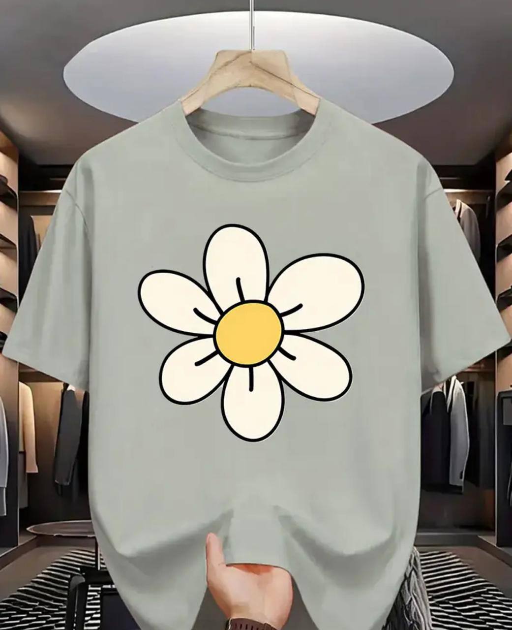 FLOWER PRINT T SHIRT FOR LADIES