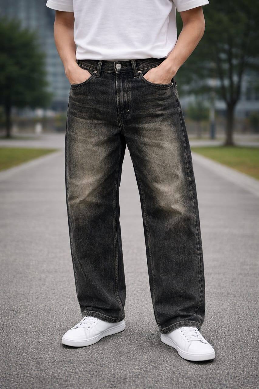 NEW ACID WASH BIG FOLD DENIM