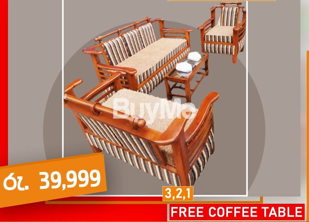 MAHOGANY SOFA SET (3,2,1)