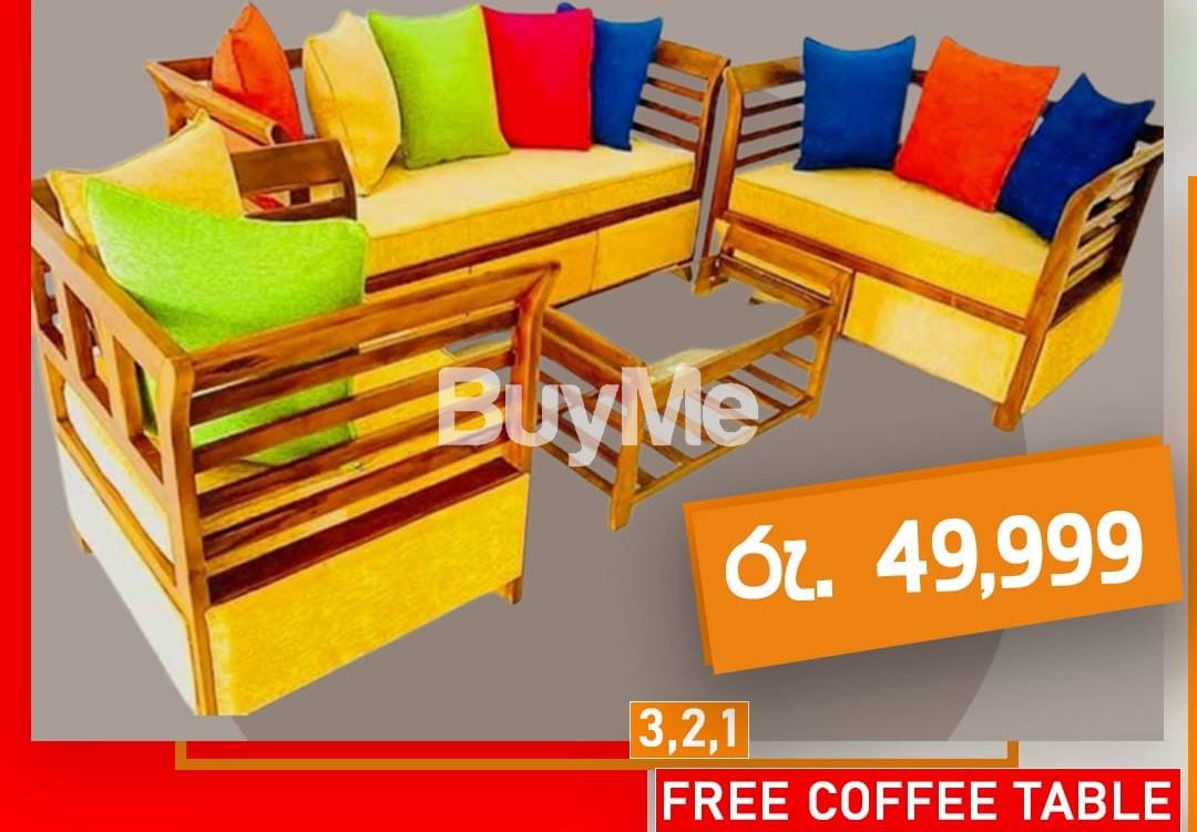 MAHOGANY SOFA SET (3,2,1)