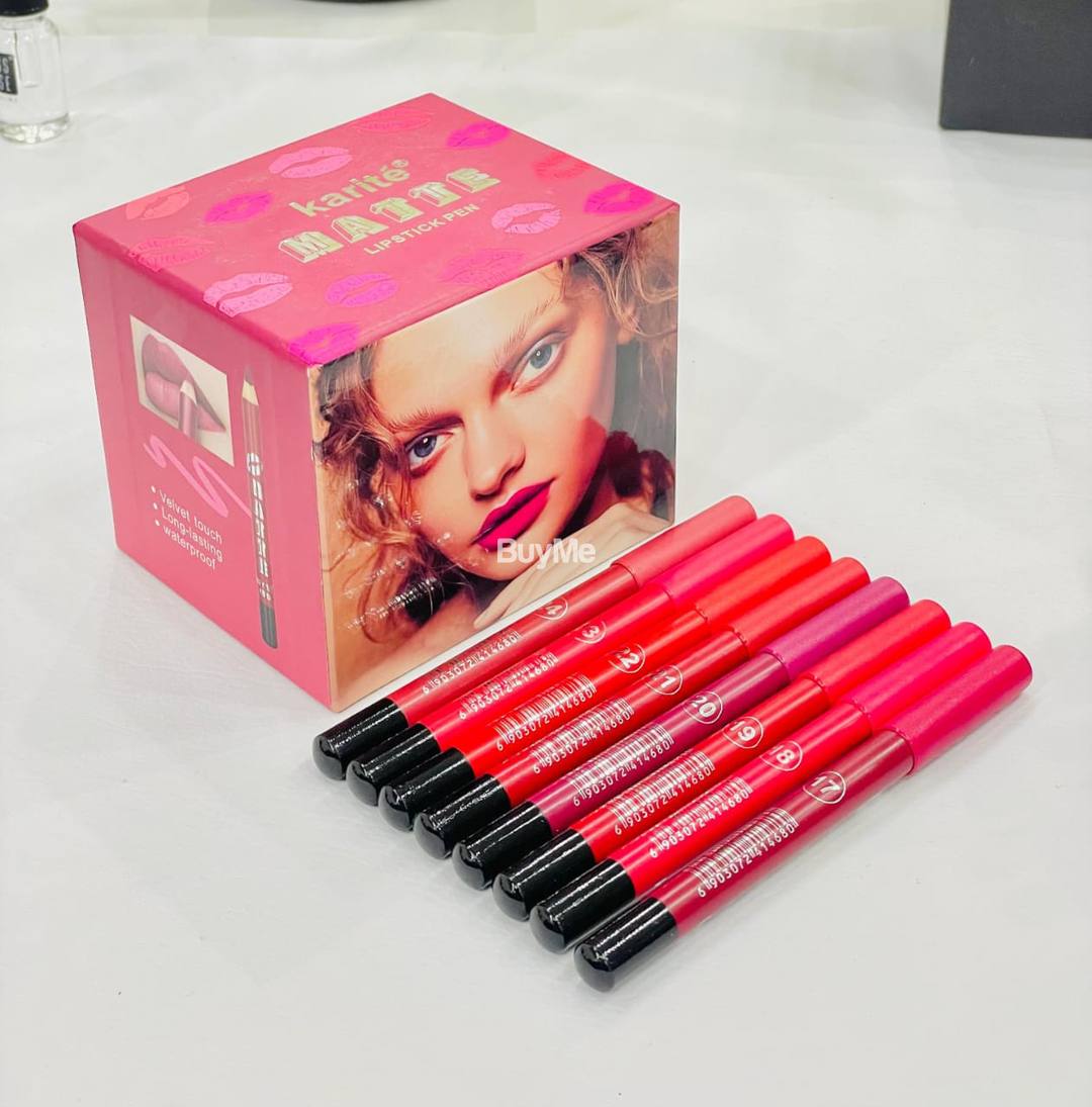 KARITE MATTE LIPSTICK PEN AND 8 DIFFERENT COLORS