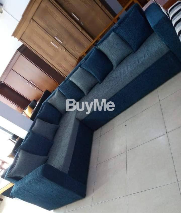 DARK BLUE L SHAPED SOFA SET - 33