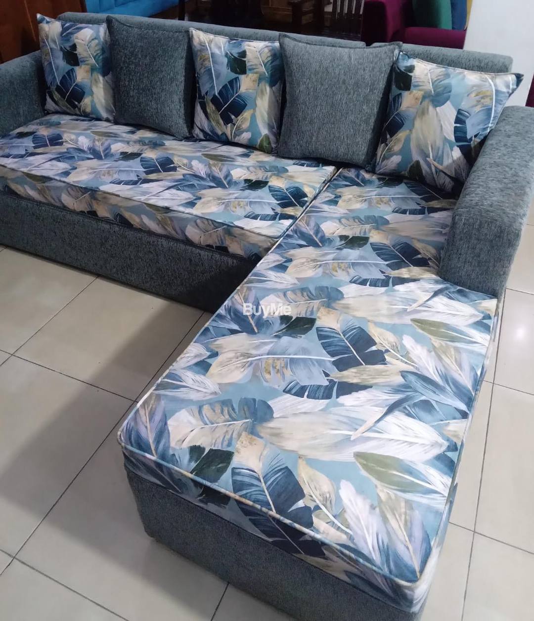 FLORAL DESIGNED SOFA SET - L SHAPED