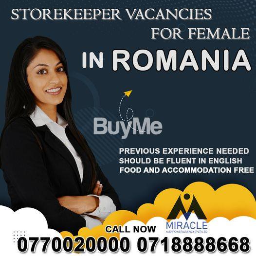 STOREKEEPER VACANCIES FOR FEMALE