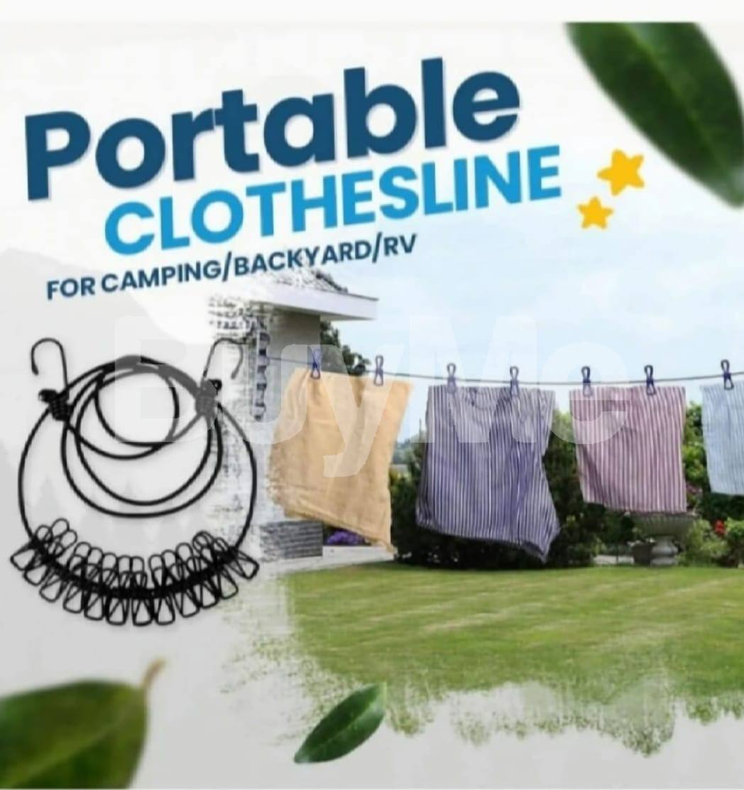 PORTABLE CLOTH LINE WITH CLIPS