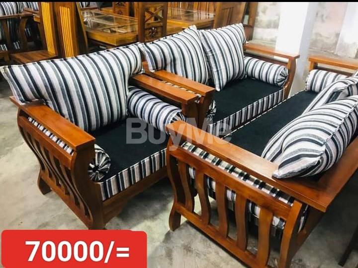 3-2-1 SOFA SET WITH BLACK FABRIC