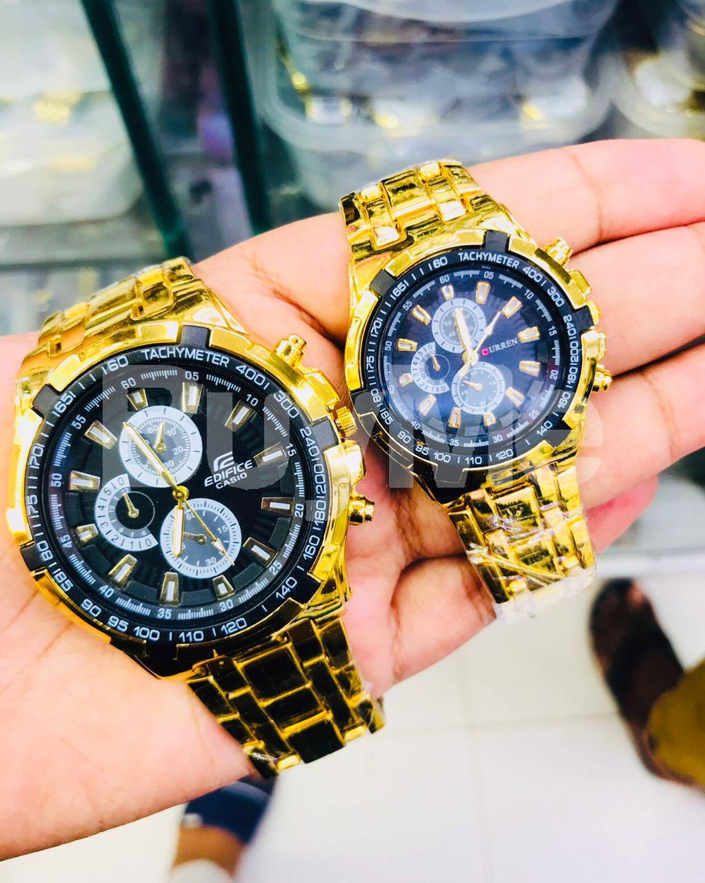 GOLD COLOR COUPLE WATCHES