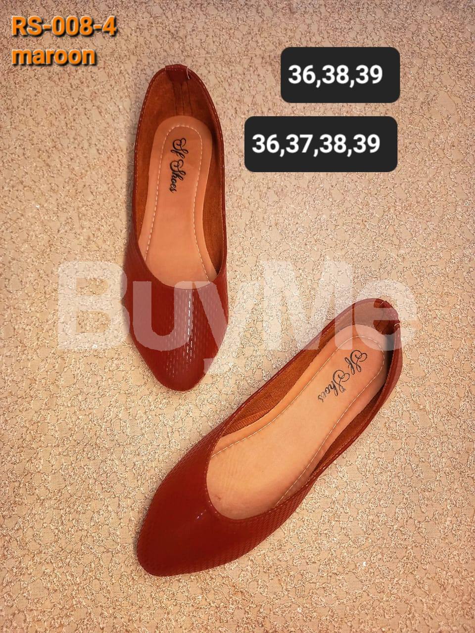 LADIES FLAT COAT SHOES - RED
