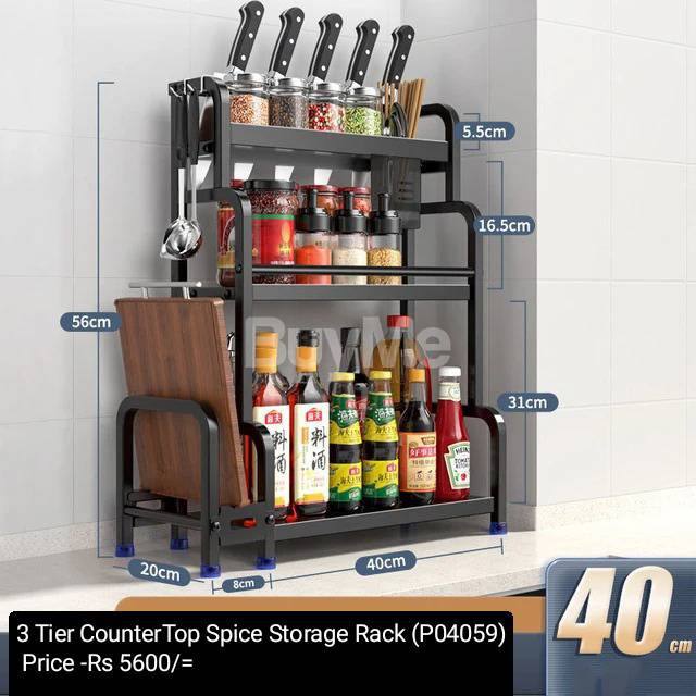 3 TIER COUNTER TOP SPICE STORAGE RACK