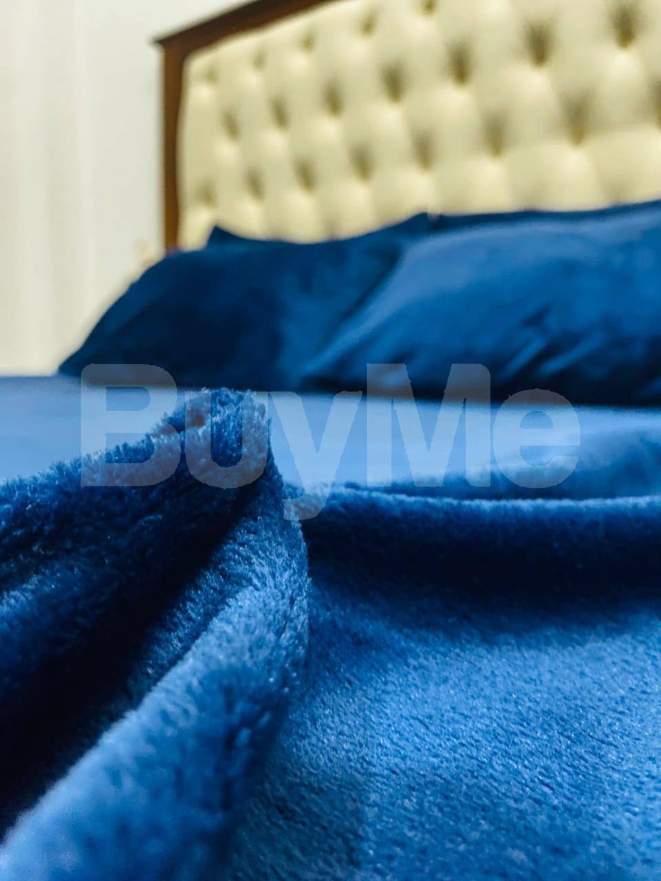 SINGLE BEDSHEET & TWO PILLOWCASES - DARK BLUE ( *60" × 80" )