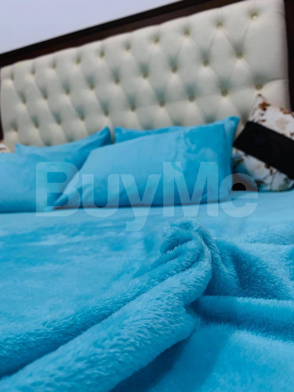 SINGLE BEDSHEET & TWO PILLOWCASES - LIGHT BLUE ( *60" × 80" )